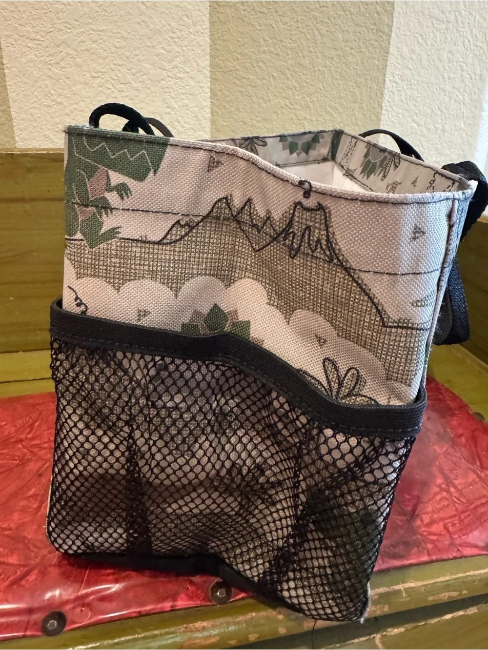 Kids Dinosaur Tote Bag - Green & Gray